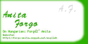 anita forgo business card